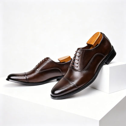 Men’s Cap-Toe Oxford Dress Shoes – Formal Lace-Up Business Shoes