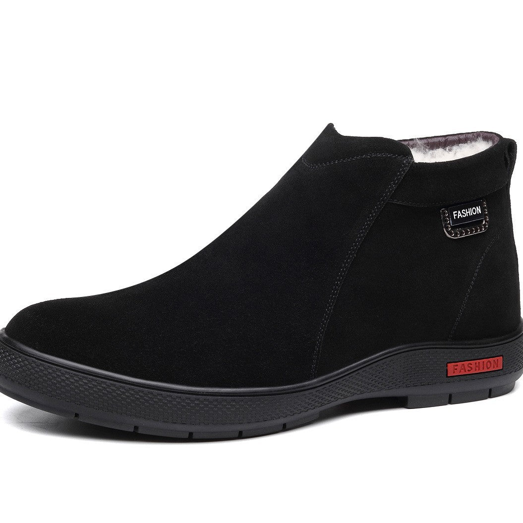 Men's leather & wool warm boots - Bellkmart