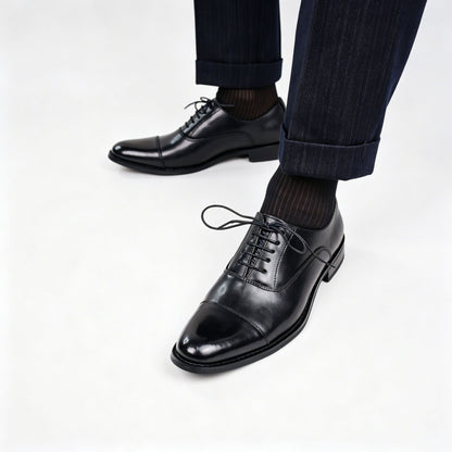 Men’s Cap-Toe Oxford Dress Shoes – Formal Lace-Up Business Shoes