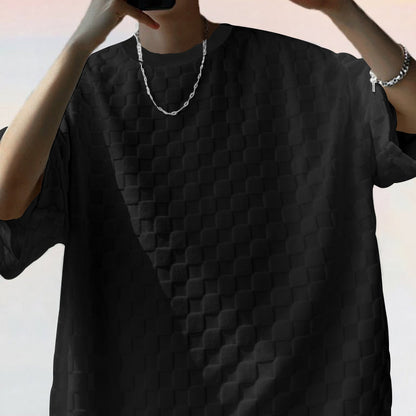 Men's Retro Plaid Two-Piece Loungewear Set - Bellkmart