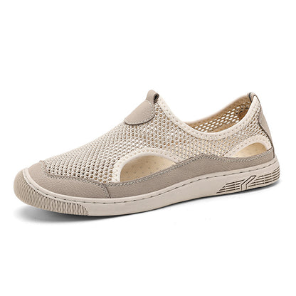 Lightweight Mesh Slip-On Athletic Shoes with Ventilation Panels - Bellkmart