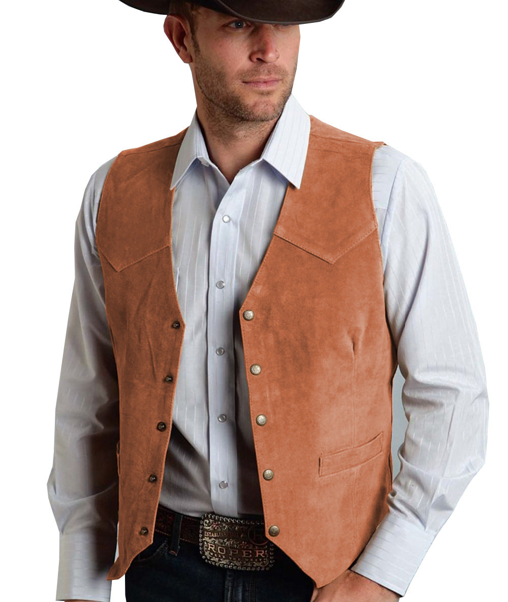 Men's Casual Suede Vest - Bellkmart