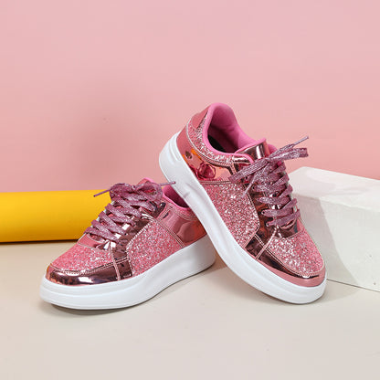 Thick-Soled Sequined Trendy Shoes - Bellkmart