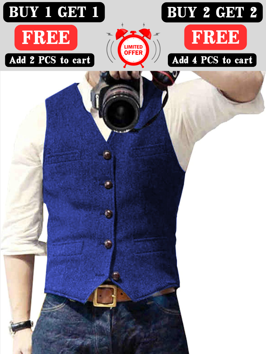 Men's Solid Color Suit Vest Buy 1 Get 1 Free - Bellkmart