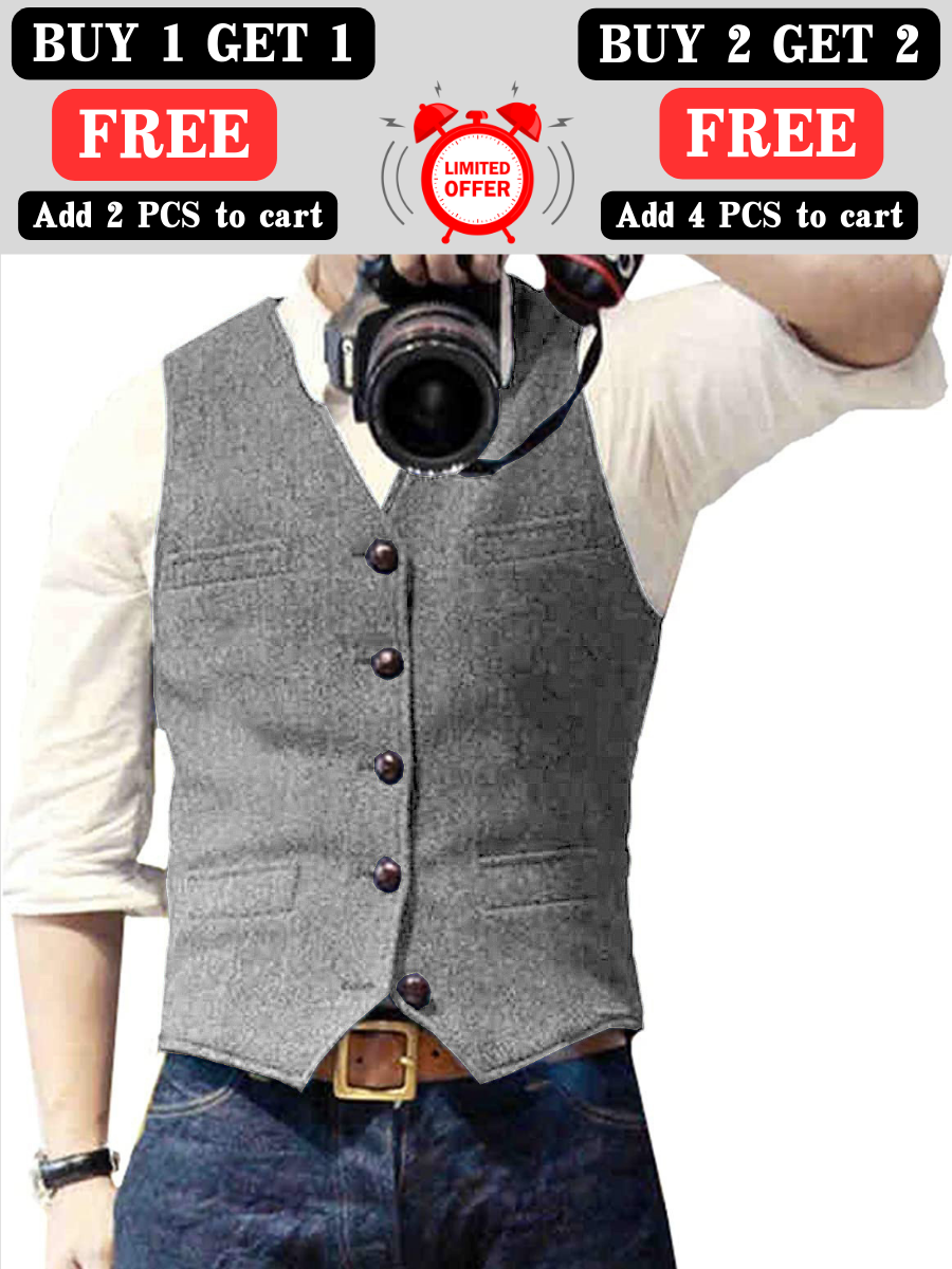 Men's Solid Color Suit Vest Buy 1 Get 1 Free - Bellkmart