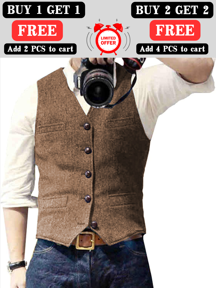 Men's Solid Color Suit Vest Buy 1 Get 1 Free - Bellkmart