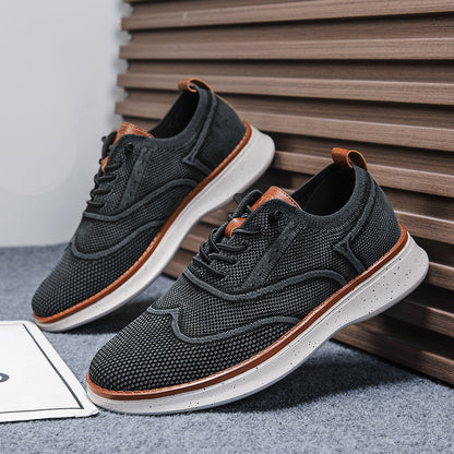 Stride men's breathable knit Oxford-style walking shoes in Black, product view 8