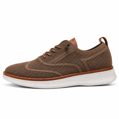 Stride men's breathable knit Oxford-style walking shoes in Brown, product view 1