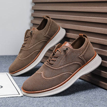 Stride men's breathable knit Oxford-style walking shoes in Brown, product view 5