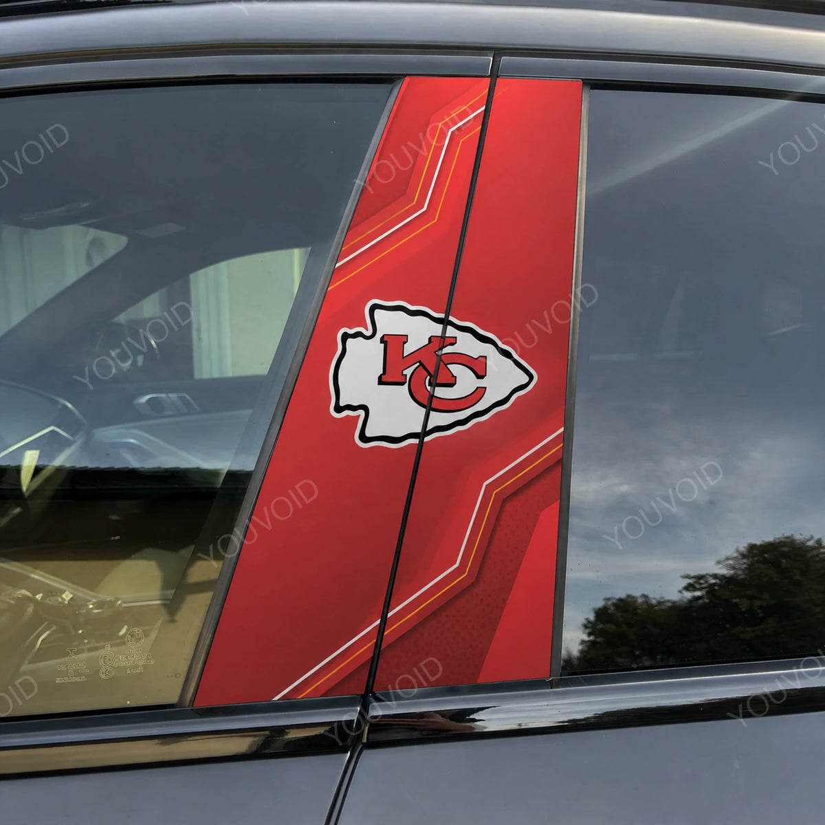 Kansas City Chiefs Car Pillar Wrap - Premium Vinyl B-Pillar Decal, Universal Fit