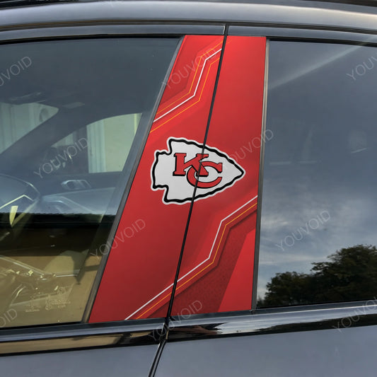 Kansas City Chiefs Car Pillar Wrap - Premium Vinyl B-Pillar Decal, Universal Fit