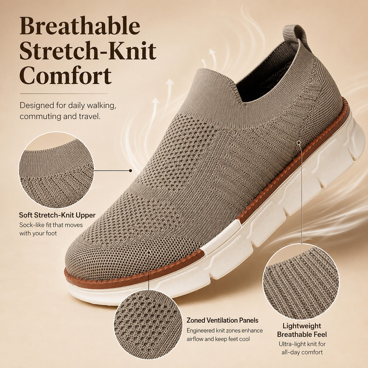 AirFlex breathable stretch-knit lightweight comfort detail