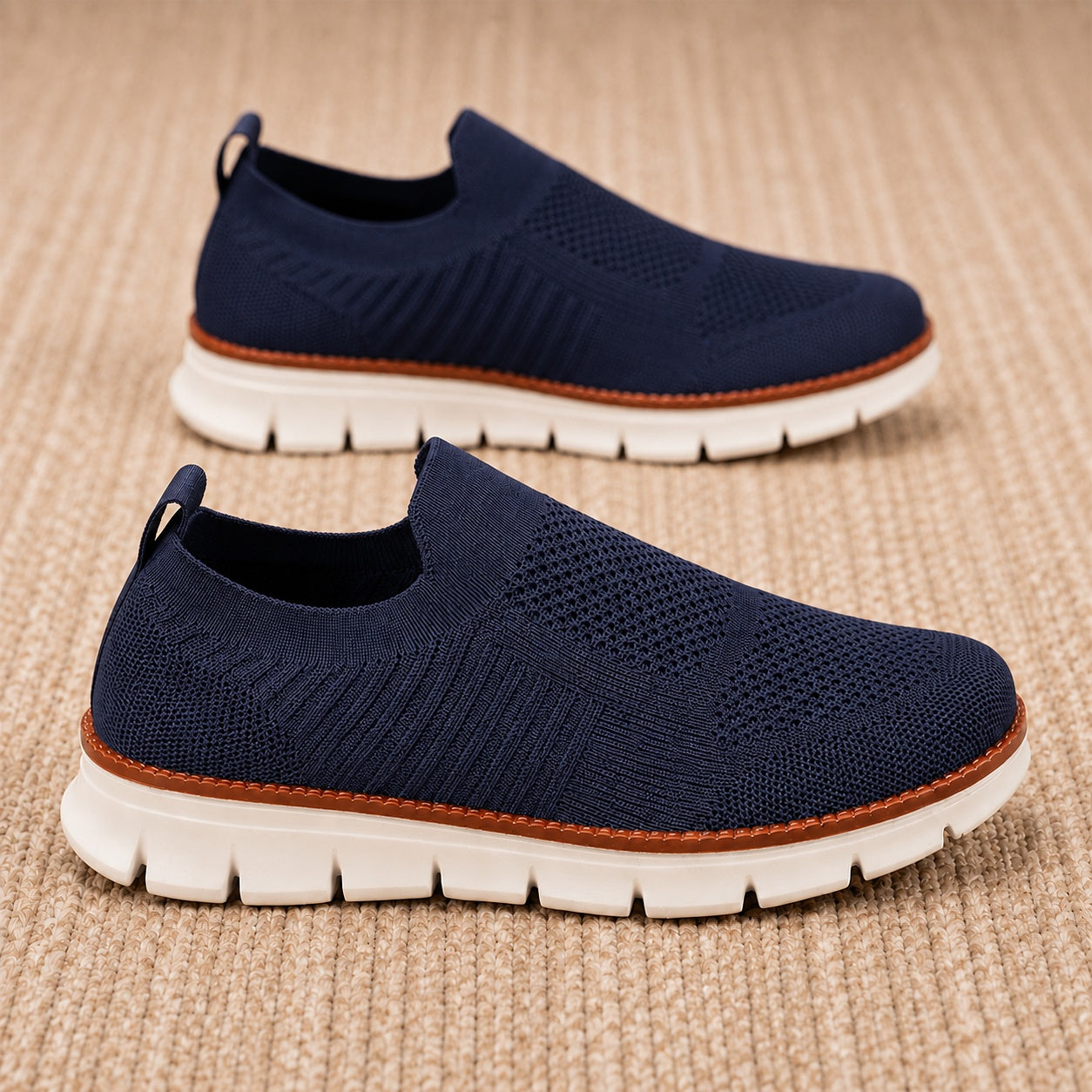 AirFlex navy men's lightweight slip-on walking shoes pair