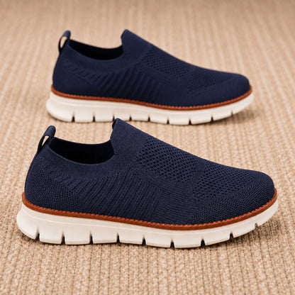 AirFlex navy men's lightweight slip-on walking shoes pair