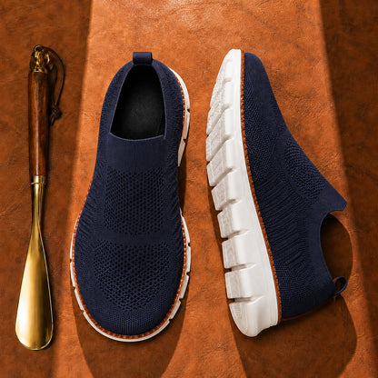AirFlex navy slip-on shoes top and segmented sole views
