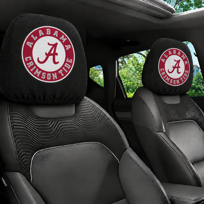 Alabama Crimson Tide car headrest cover, Style 1 team design, installed in car