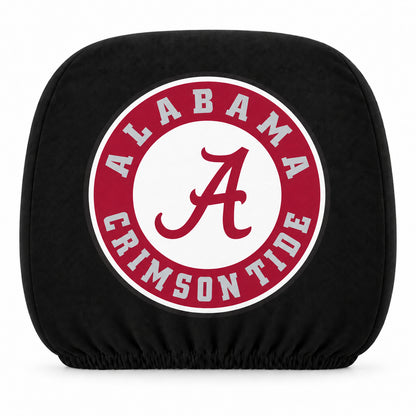 Alabama Crimson Tide car headrest cover, Style 1 team design, white background
