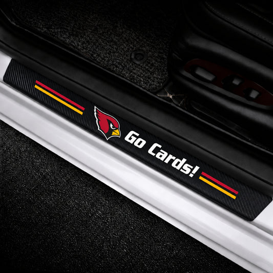 Arizona Cardinals car door sill protector strips — vehicle installation view