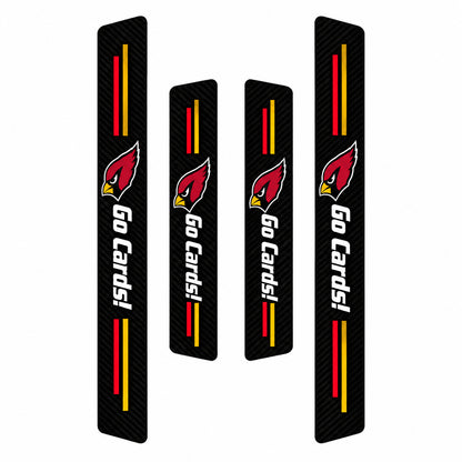 Arizona Cardinals car door sill protector strips — four-piece product layout