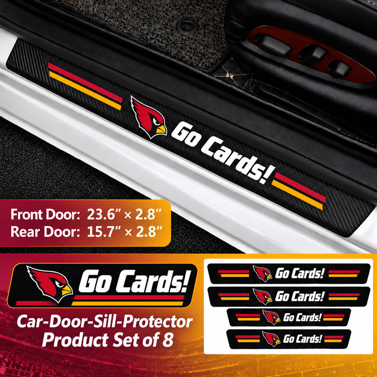 Arizona Cardinals car door sill protector strips — 2 sets of 8 pieces
