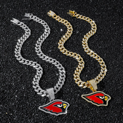 Arizona Cardinals necklace two-color set: one silver-tone and one gold-tone necklace