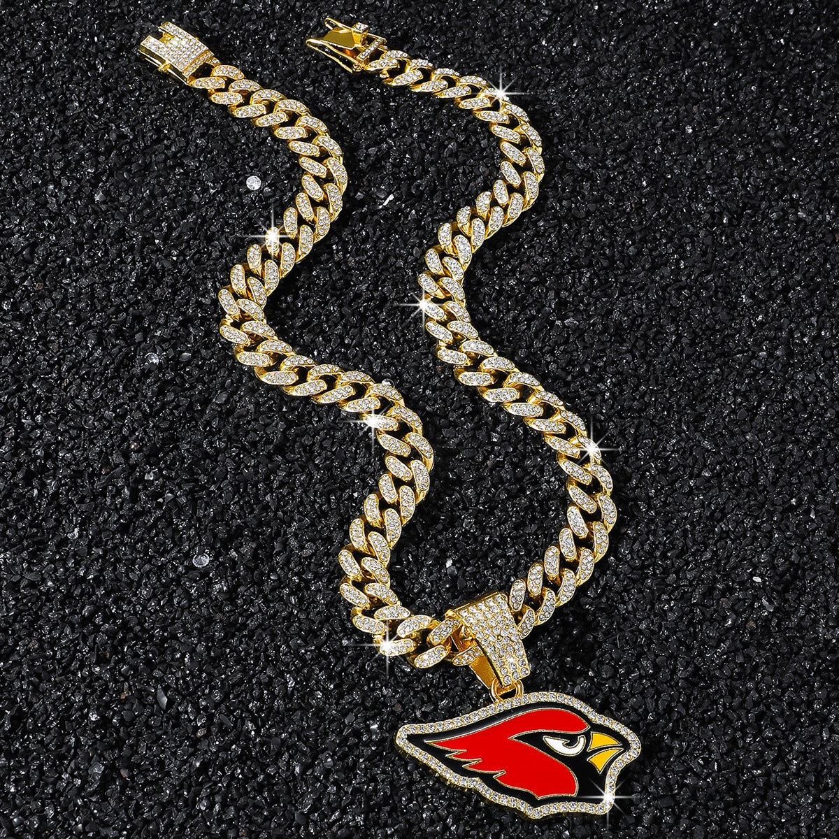 Arizona Cardinals gold-tone rhinestone necklace