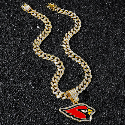 Arizona Cardinals gold-tone rhinestone necklace