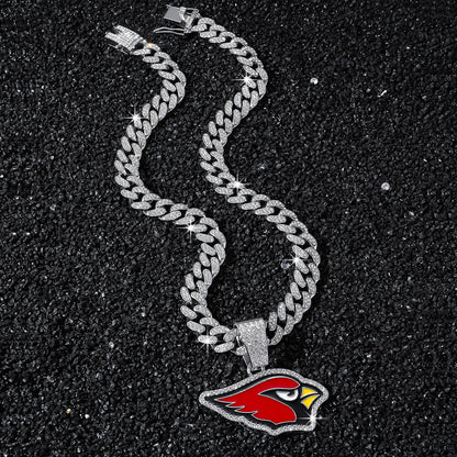 Arizona Cardinals silver-tone rhinestone necklace