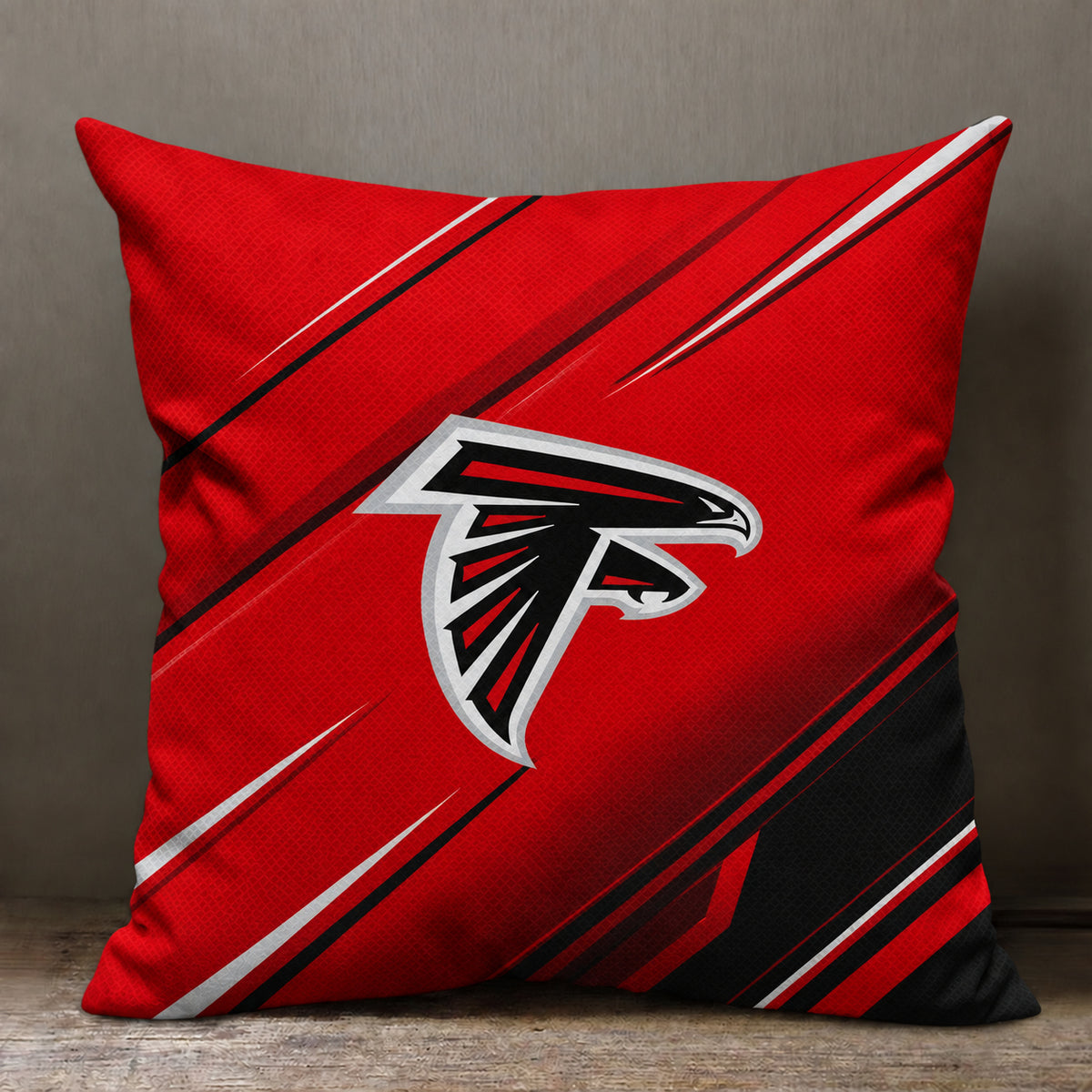 Atlanta Falcons sofa cushion cover with red, black and white graphic design
