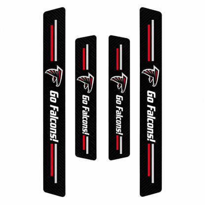 Atlanta Falcons car door sill protector strips — four-piece product layout