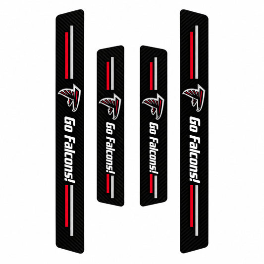 Atlanta Falcons car door sill protector strips — four-piece product layout