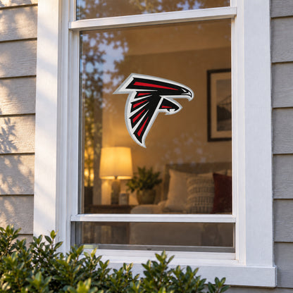 Atlanta Falcons decorative sticker displayed on a home window