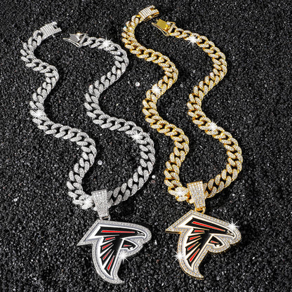 Atlanta Falcons necklace two-color set: one silver-tone and one gold-tone necklace