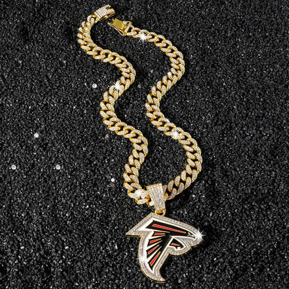 Atlanta Falcons gold-tone rhinestone necklace