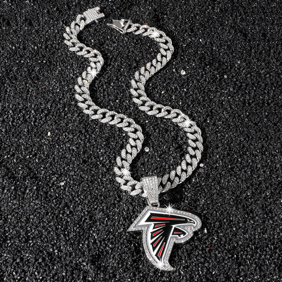 Atlanta Falcons silver-tone rhinestone necklace
