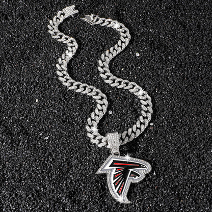Atlanta Falcons silver-tone rhinestone necklace