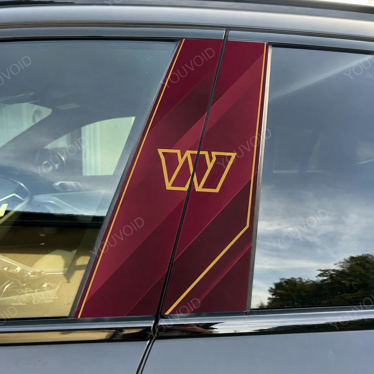 Washington Commanders Car Pillar Wrap - Premium Vinyl B-Pillar Decal, Universal Fit