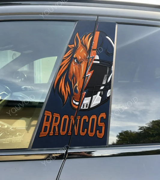 Denver Broncos Car Pillar Wrap - Universal Fit Style 2