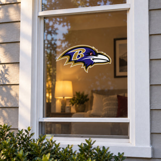 Baltimore Ravens decorative sticker displayed on a home window
