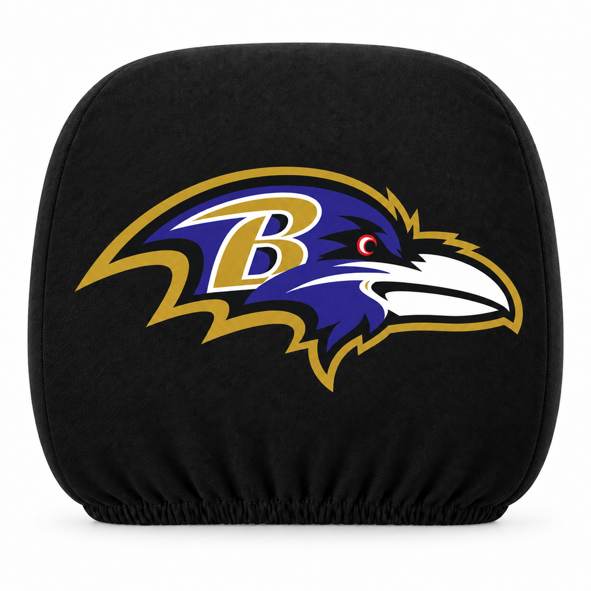 Baltimore Ravens car headrest cover, Style 1 logo design, white background