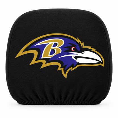 Baltimore Ravens car headrest cover, Style 1 logo design, white background