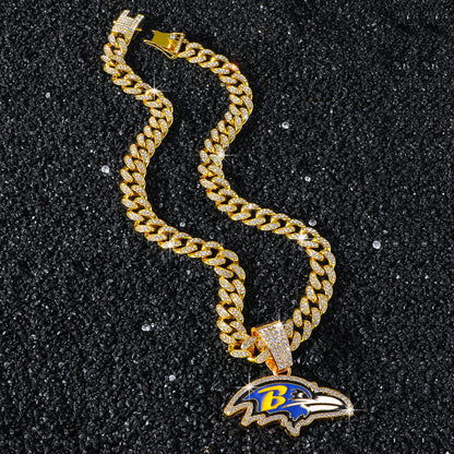 Baltimore Ravens gold-tone rhinestone necklace