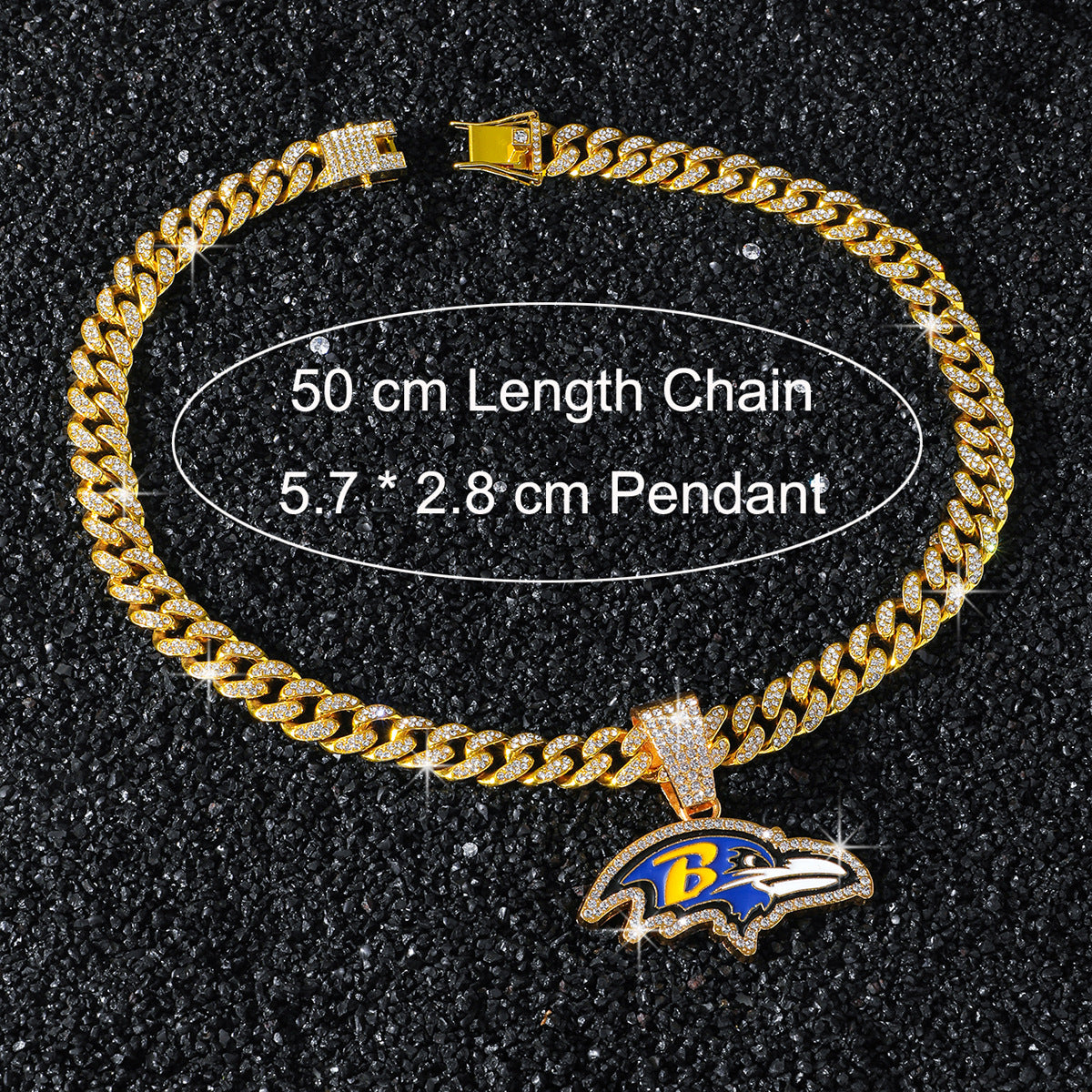 Baltimore Ravens necklace size guide