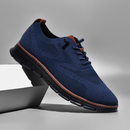 Black Sole Super Comfy breathable Orthopedic Mesh Sneakers For Wide Feet - Navy Blue - Bellkmart