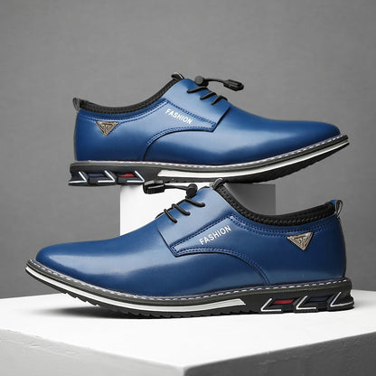 Men's Leather Formal Business Slip On Oxford Dress Shoes - Bellkmart