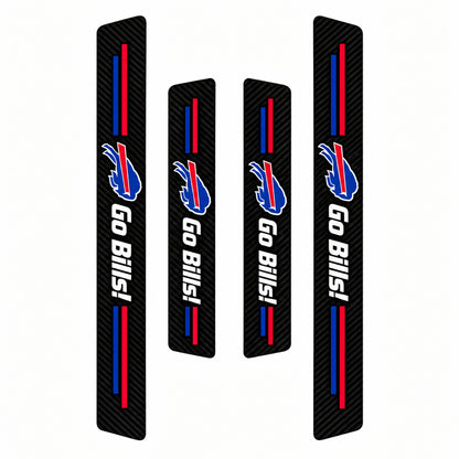 Buffalo Bills car door sill protector strips — four-piece product layout