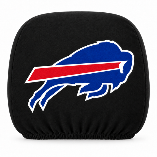 Buffalo Bills car headrest cover, Style 1 logo design, white background