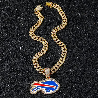 Buffalo Bills gold-tone rhinestone necklace