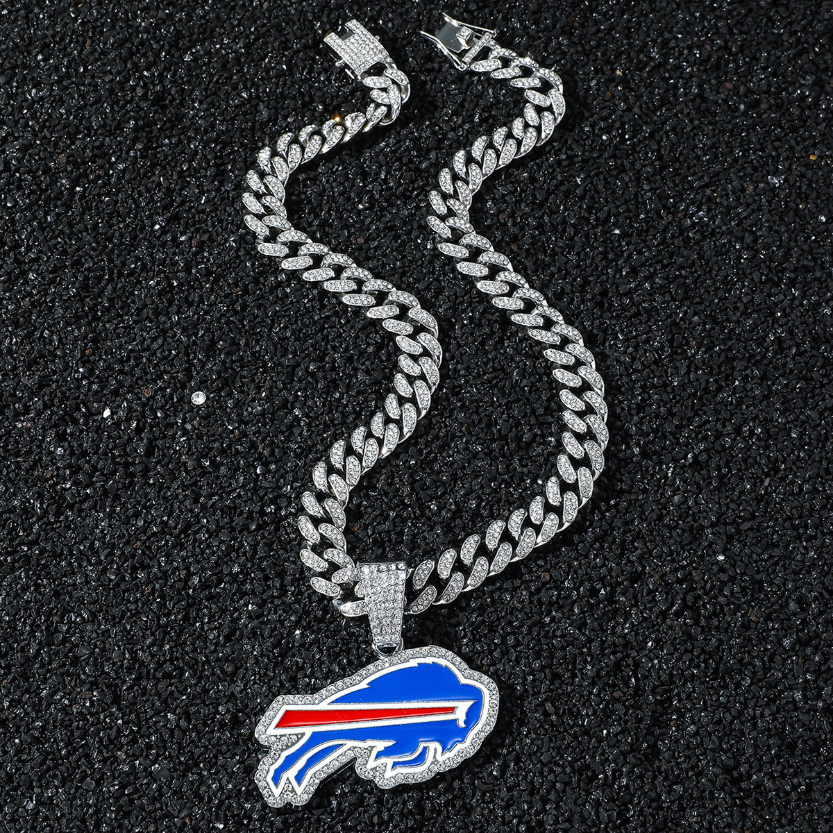 Buffalo Bills silver-tone rhinestone necklace