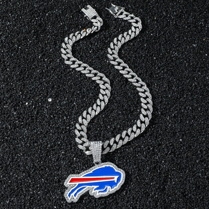 Buffalo Bills silver-tone rhinestone necklace